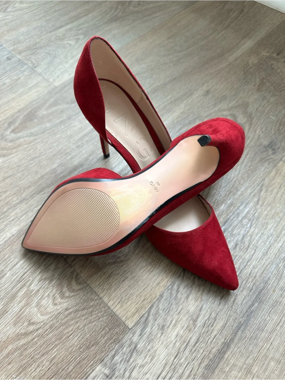 Mango Women’s Size 9 Burgundy Pointed-Toe High Heels